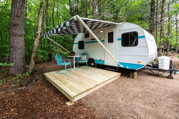 Betty White Retro Camper at Alpine Garden
