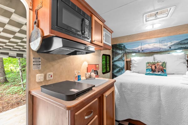 Betty White Retro Camper at Alpine Garden