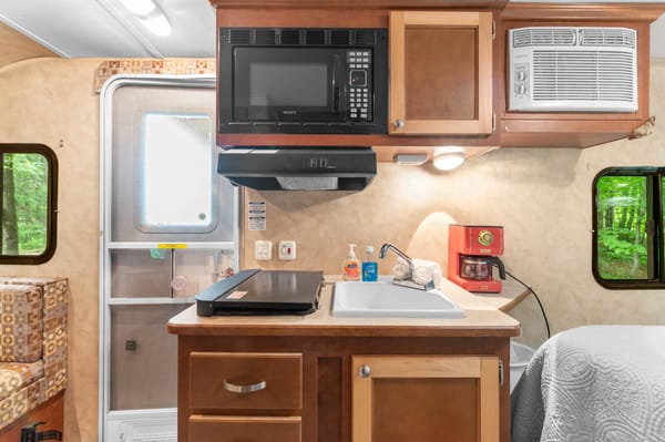 Betty White Retro Camper at Alpine Garden