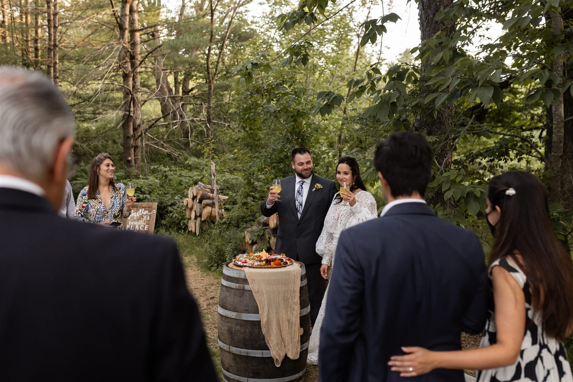 Scenic waterfall setting for a White Mountains elopement